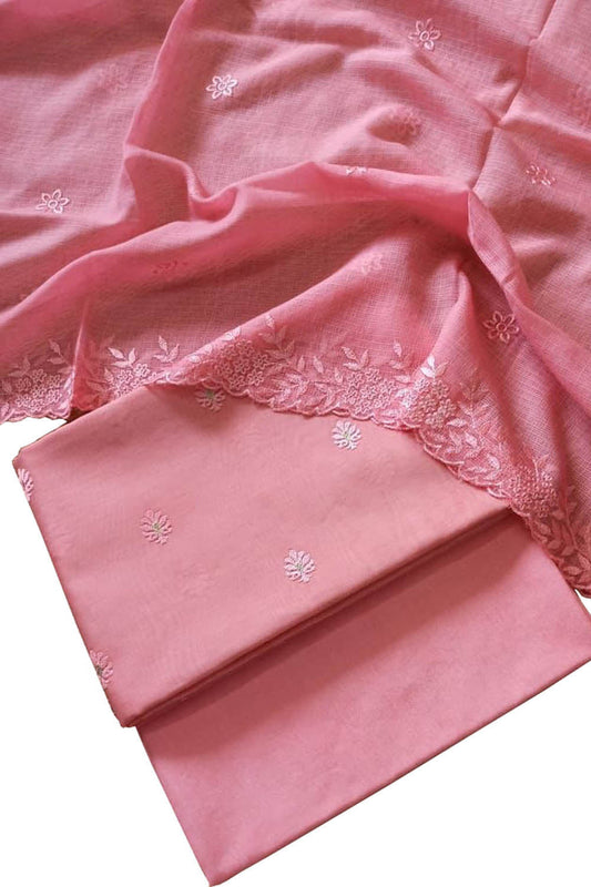 Beautiful Pink Banarasi Chanderi Silk Suit with Kota Dupatta