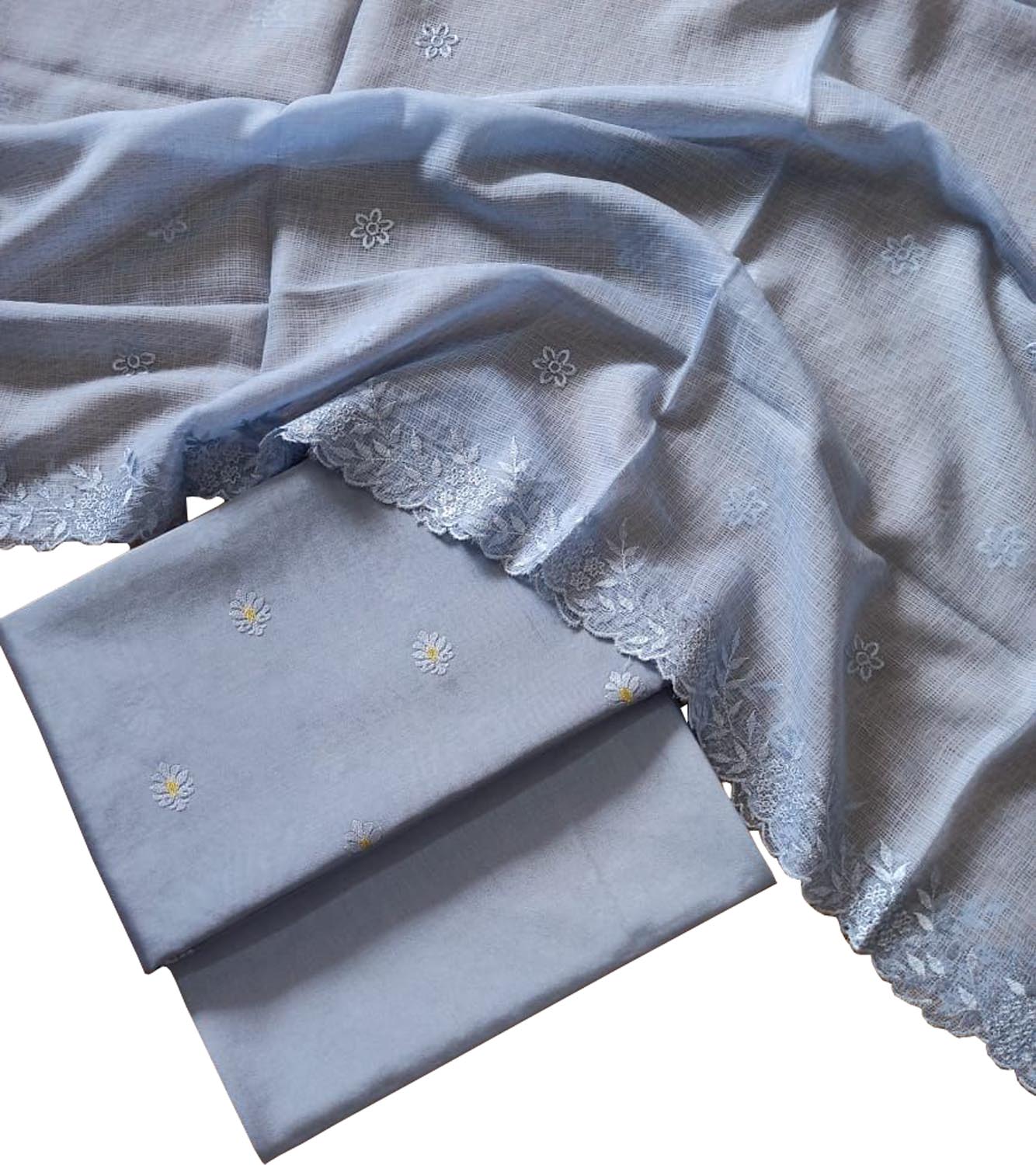 Elegant Blue Banarasi Chanderi Silk Suit - Luxurion World