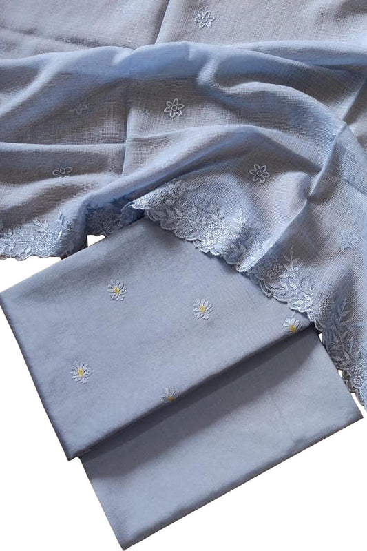 Elegant Blue Banarasi Chanderi Silk Suit - Luxurion World