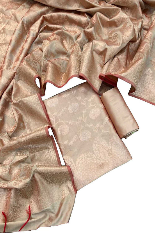 Pastel Banarasi Soft Silk Suit Set - Luxurion World