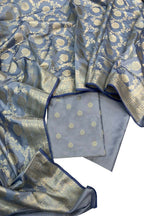 Elegant Grey Banarasi Silk Suit Set - Luxurion World