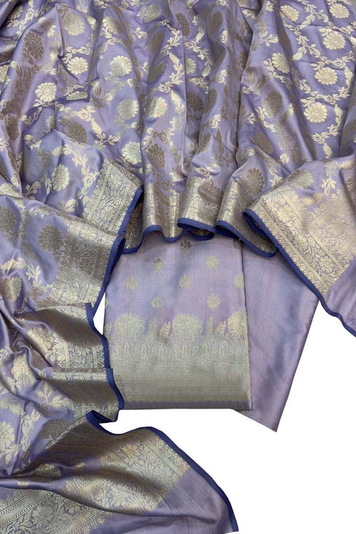 Elegant Purple Banarasi Silk Suit Set - Luxurion World