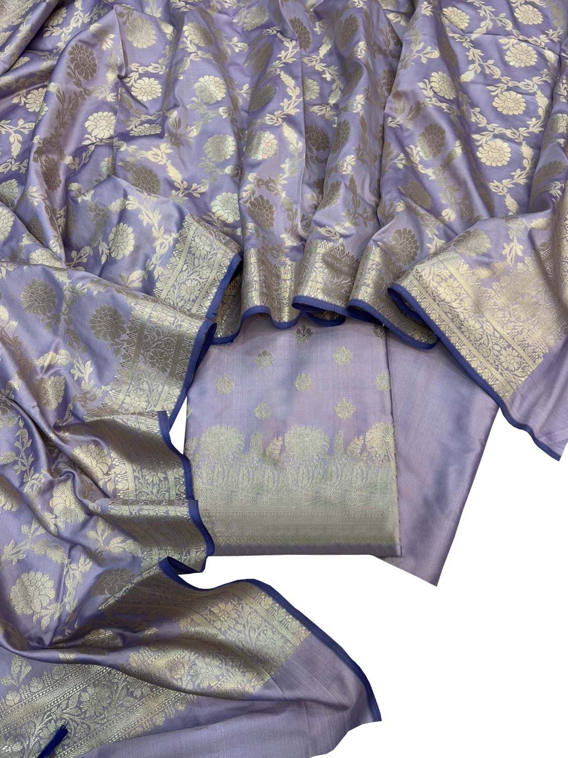 Elegant Purple Banarasi Silk Suit Set - Luxurion World