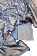 Elegant Blue Banarasi Silk Suit Set - Luxurion World