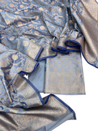 Elegant Blue Banarasi Silk Suit Set - Luxurion World