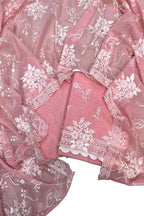 Pink Pure Mal Chanderi Cutwork Three Piece Unstitched Suit Set
