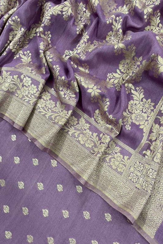 Elegant Banarasi Moonga Silk Unstitched Suit Set