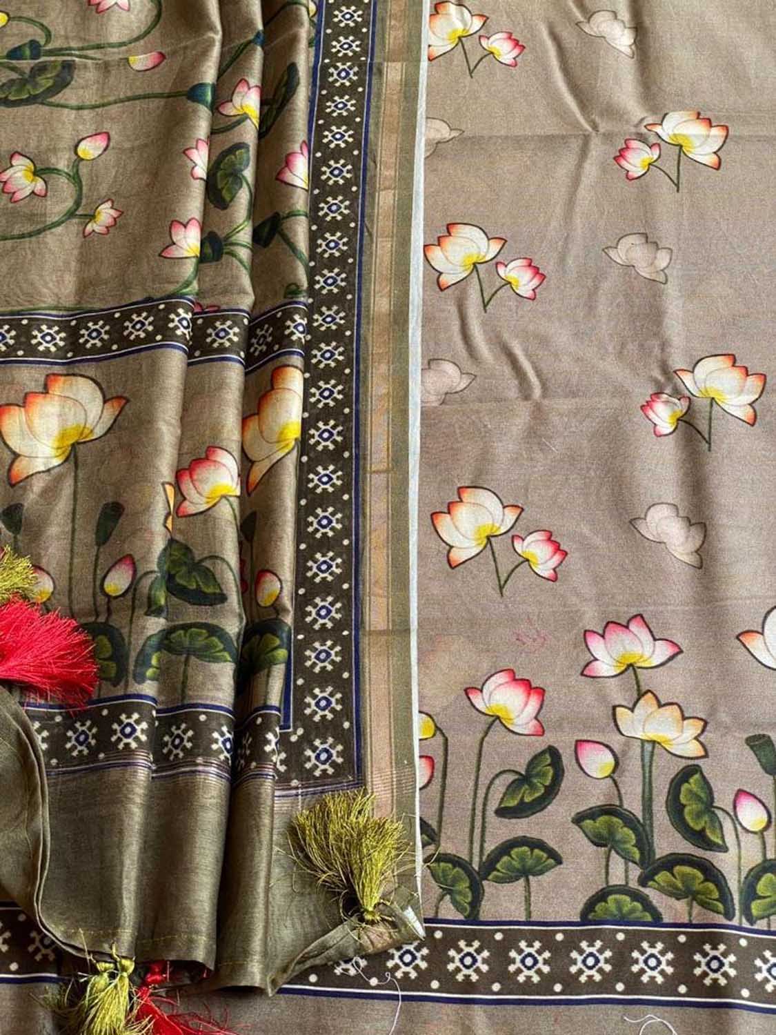 Pastel Banarasi Cotton Suit with Digital Print - Luxurion World