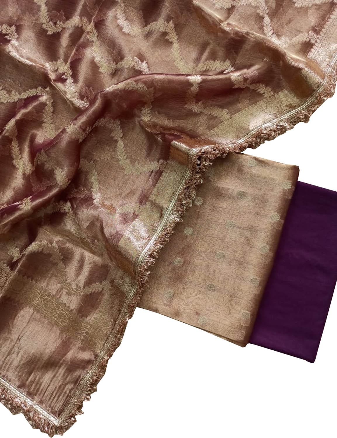 Elegant Purple Banarasi Silk Suit Set - Luxurion World