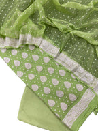 Elegant Green Banarasi Chiffon Suit Set - Luxurion World