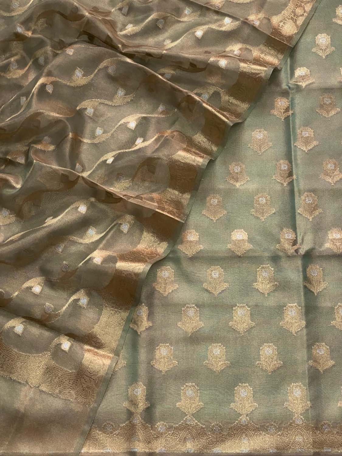 Green Banarasi Tissue Silk Suit Set - Luxurion World