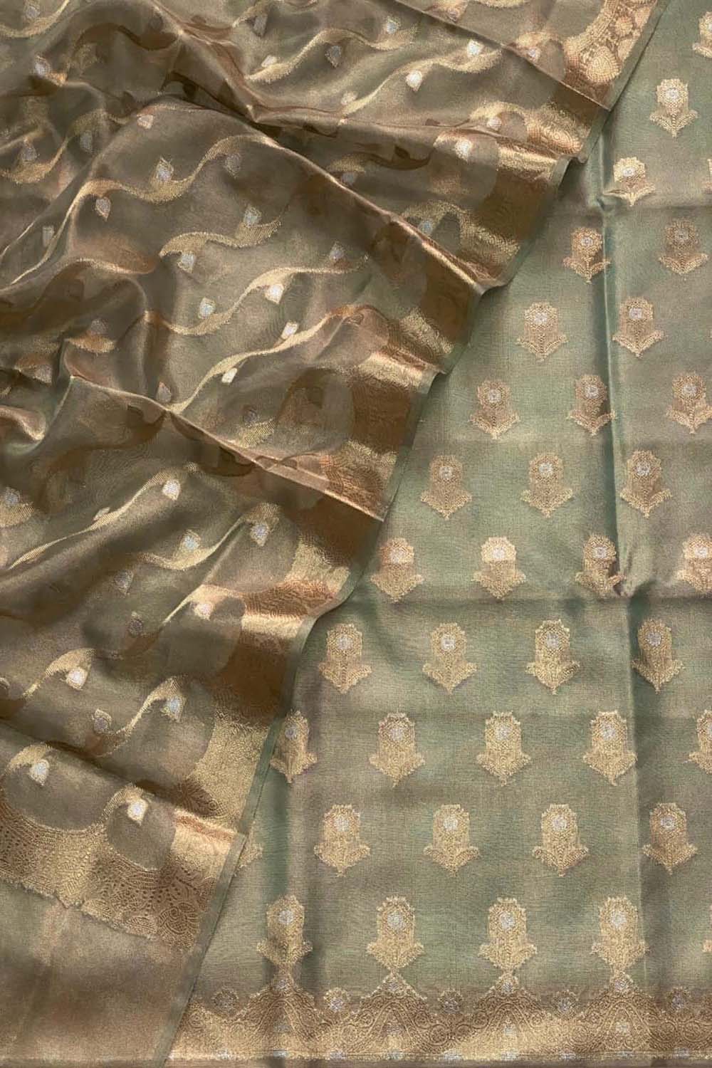 Green Banarasi Tissue Silk Suit Set - Luxurion World