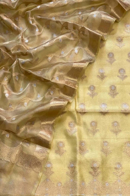 Yellow Banarasi Tissue Silk Suit Set - Luxurion World