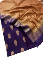 Elegant Purple Banarasi Chanderi Silk Suit - Luxurion World