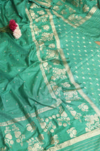 Blue Banarasi Silk Two Piece Unstitched Suit Set - Luxurion World