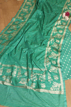Blue Banarasi Silk Two Piece Unstitched Suit Set - Luxurion World