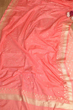 Beautiful Pink Banarasi Silk Two Piece Unstitched Suit Set - Luxurion World