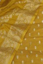 Yellow Banarasi Silk Two Piece Unstitched Suit Set - Luxurion World