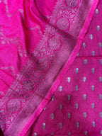 Pretty in Pink: Banarasi Silk Two Piece Unstitched Suit Set - Luxurion World