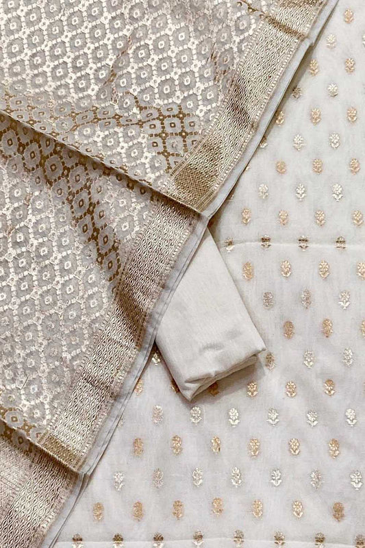 Stunning Dyeable Banarasi Chanderi Suit Set - Luxurion World