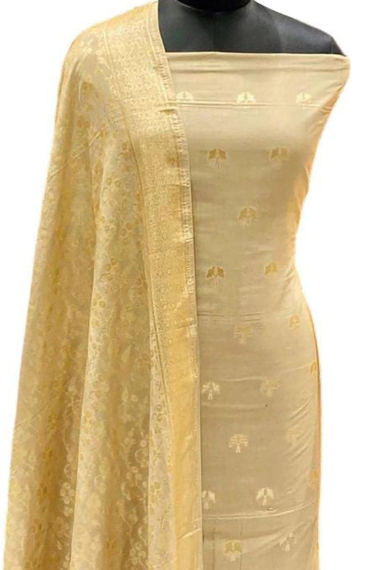 Elegant Pastel Banarasi Silk Suit Set - Luxurion World