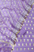 Elegant Purple Banarasi Cotton Silk Suit With Embroidered Dupatta - Luxurion World