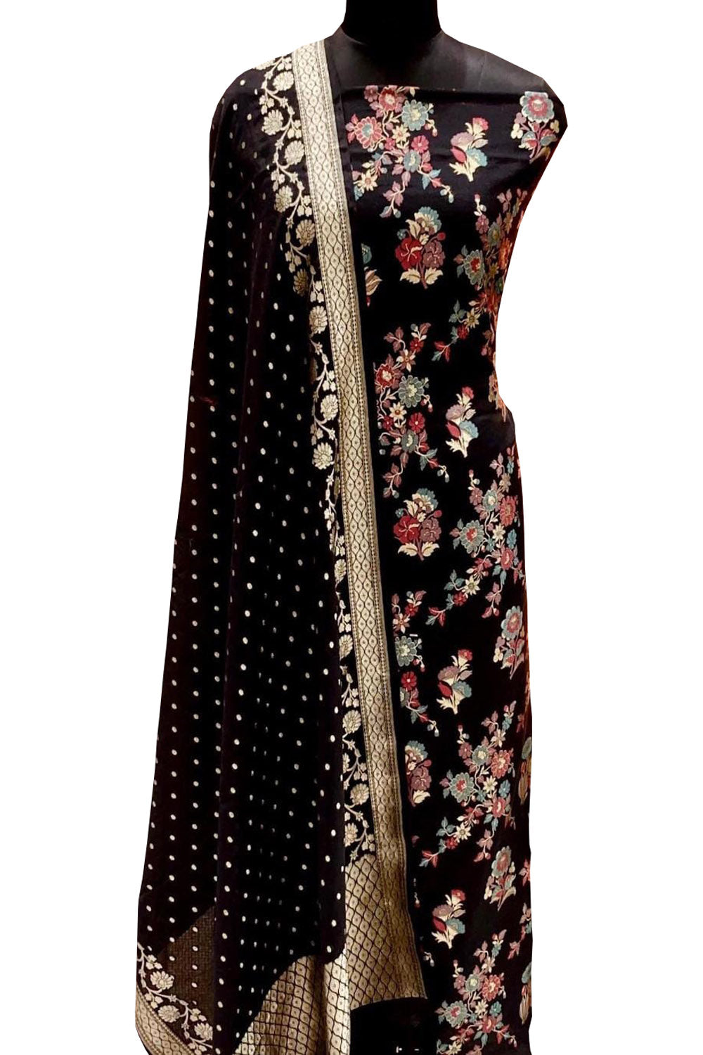 Elegant Purple Banarasi Cotton Silk Suit Set - Luxurion World