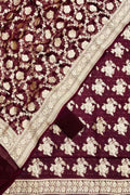 Maroon Banarasi Georgette Suit Set - Luxurion World