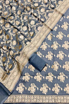 Elegant Grey Banarasi Georgette Suit Set - Luxurion World