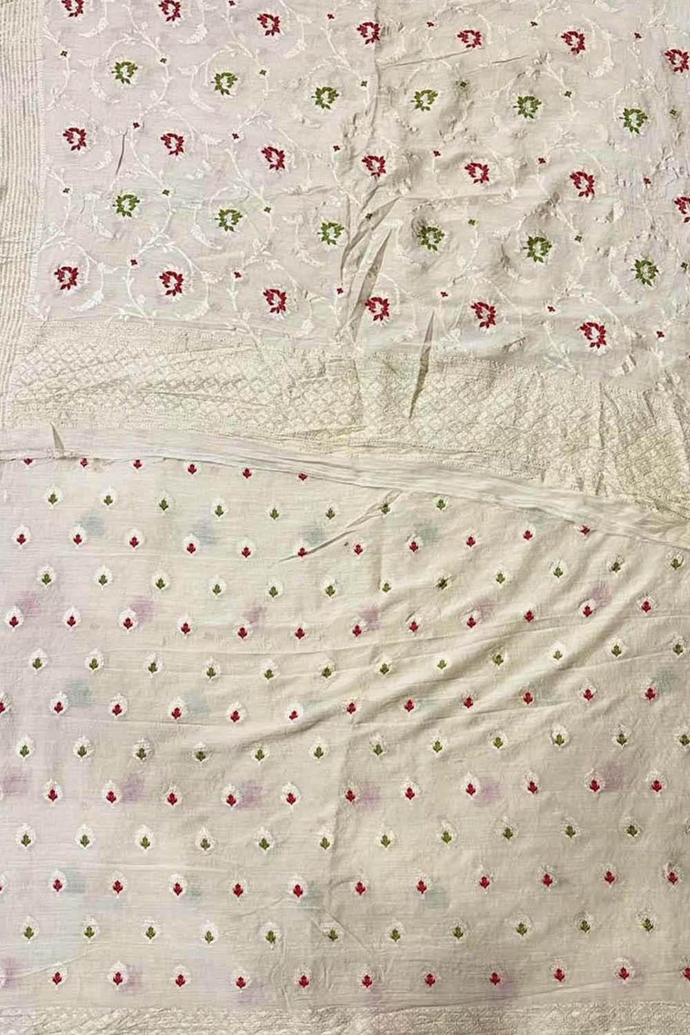 Dyeable Banarasi Pure Moonga Silk Handloom Meenakari Two Piece Unstitched Suit Set - Luxurion World