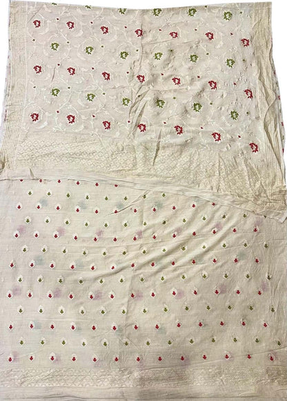 Dyeable Banarasi Pure Moonga Silk Handloom Meenakari Two Piece Unstitched Suit Set - Luxurion World