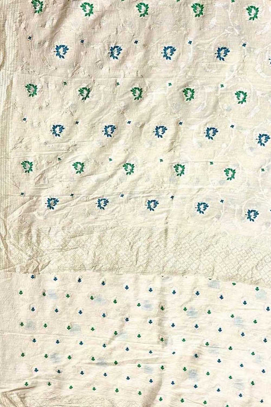 Dyeable Banarasi Pure Moonga Silk Handloom Meenakari Two Piece Unstitched Suit Set - Luxurion World