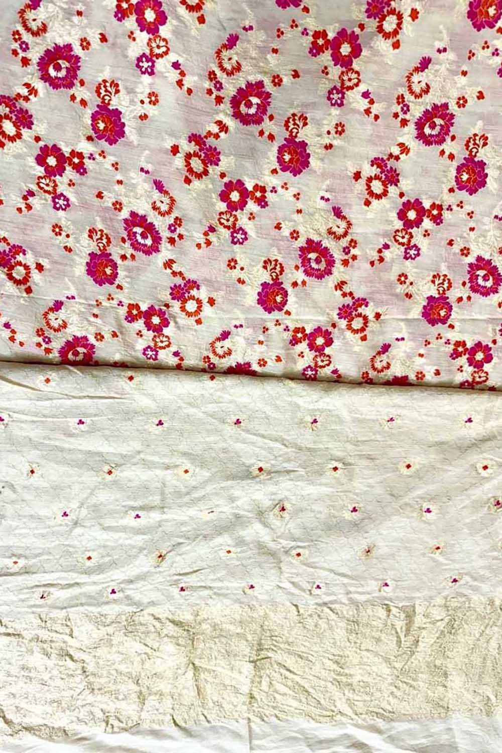 Dyeable Banarasi Pure Moonga Silk Handloom Meenakari Two Piece Unstitched Suit Set - Luxurion World