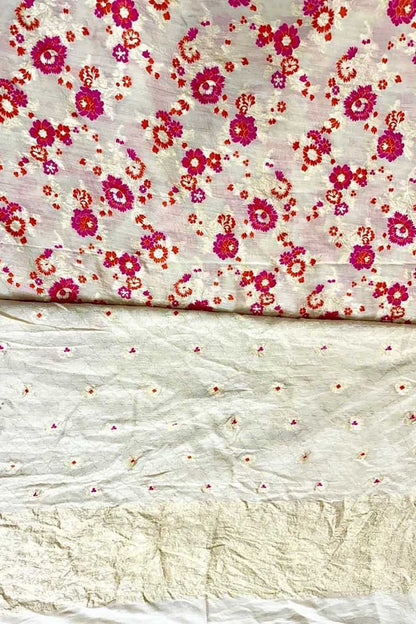 Dyeable Banarasi Pure Moonga Silk Handloom Meenakari Two Piece Unstitched Suit Set - Luxurion World