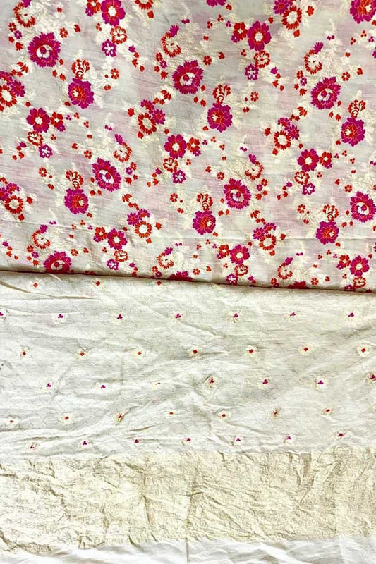 Dyeable Banarasi Pure Moonga Silk Handloom Meenakari Two Piece Unstitched Suit Set - Luxurion World