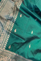 Green Pure Katan Silk Banarasi Handloom Suit Set - Luxurion World