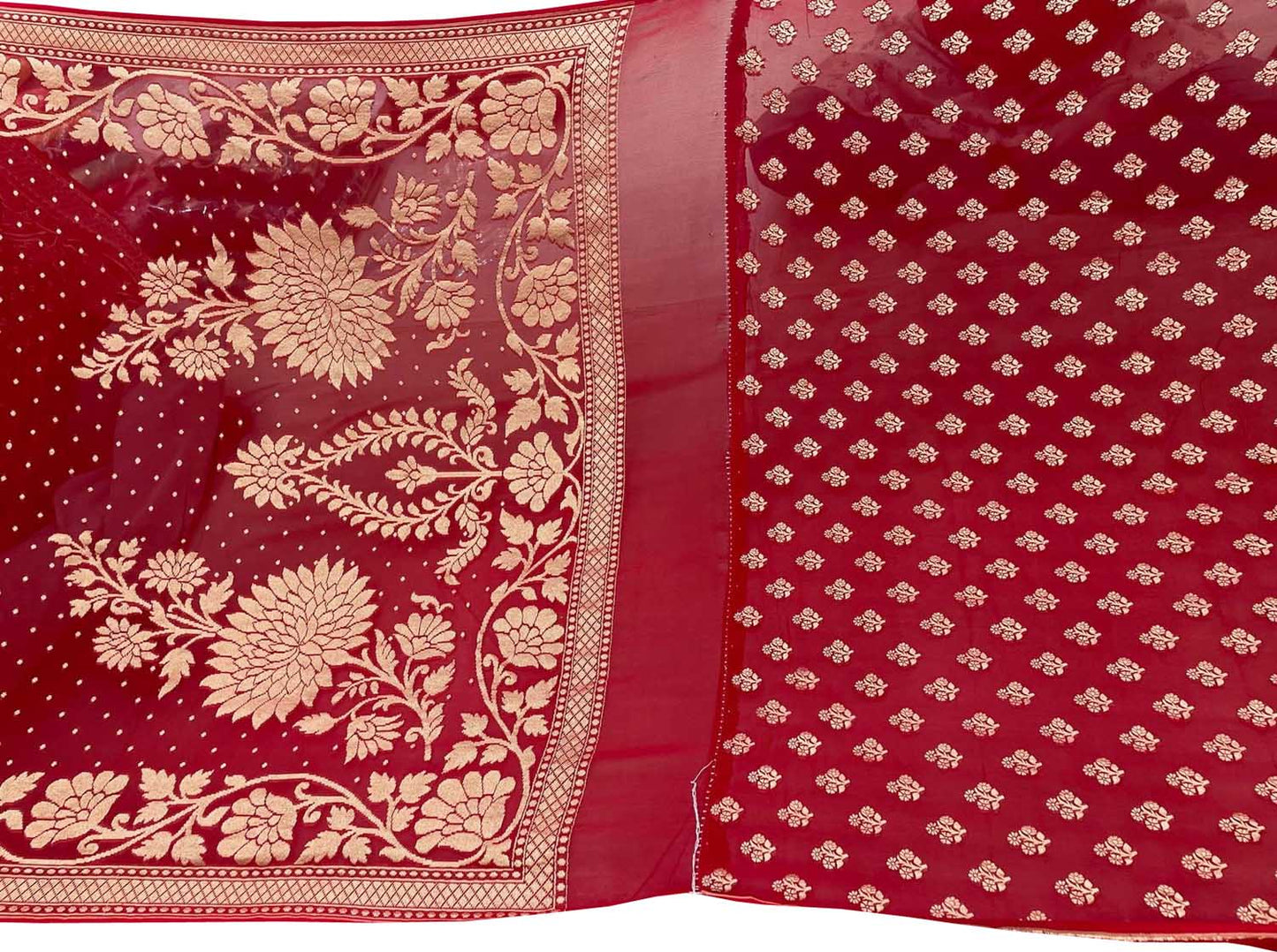 Red Banarasi Georgette Suit Set - Elegant and Timeless - Luxurion World
