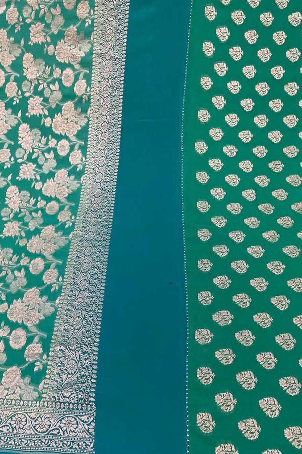 Stunning Green Banarasi Georgette Suit Set - Luxurion World