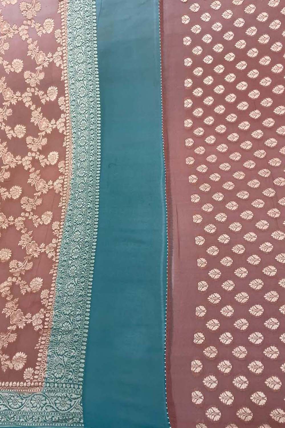 Pink & Purple Banarasi Georgette Suit Set - Luxurion World