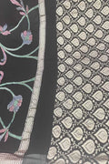 Elegant Black Banarasi Georgette Suit Set - Luxurion World