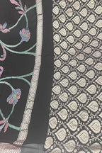 Elegant Black Banarasi Georgette Suit Set - Luxurion World