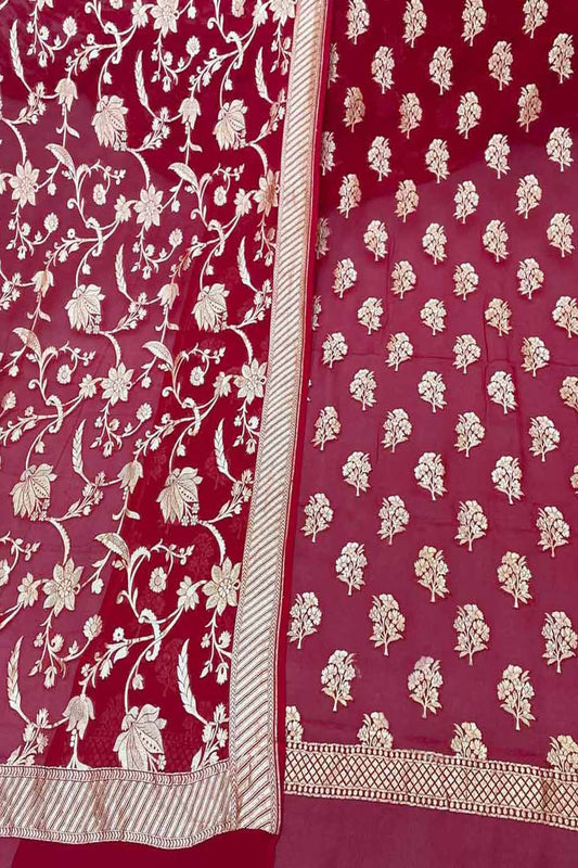 Stunning Pink Banarasi Georgette Suit Set