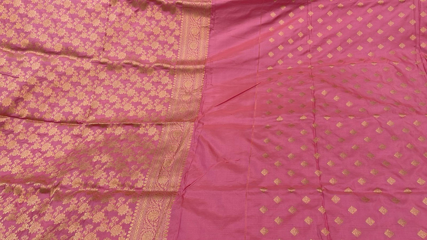 Beautiful Pink Banarasi Silk Suit - Handloom Perfection - Luxurion World