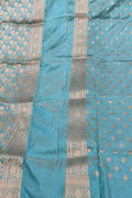 Royal Blue Banarasi Silk Suit - Handloom Pure Katan - Luxurion World