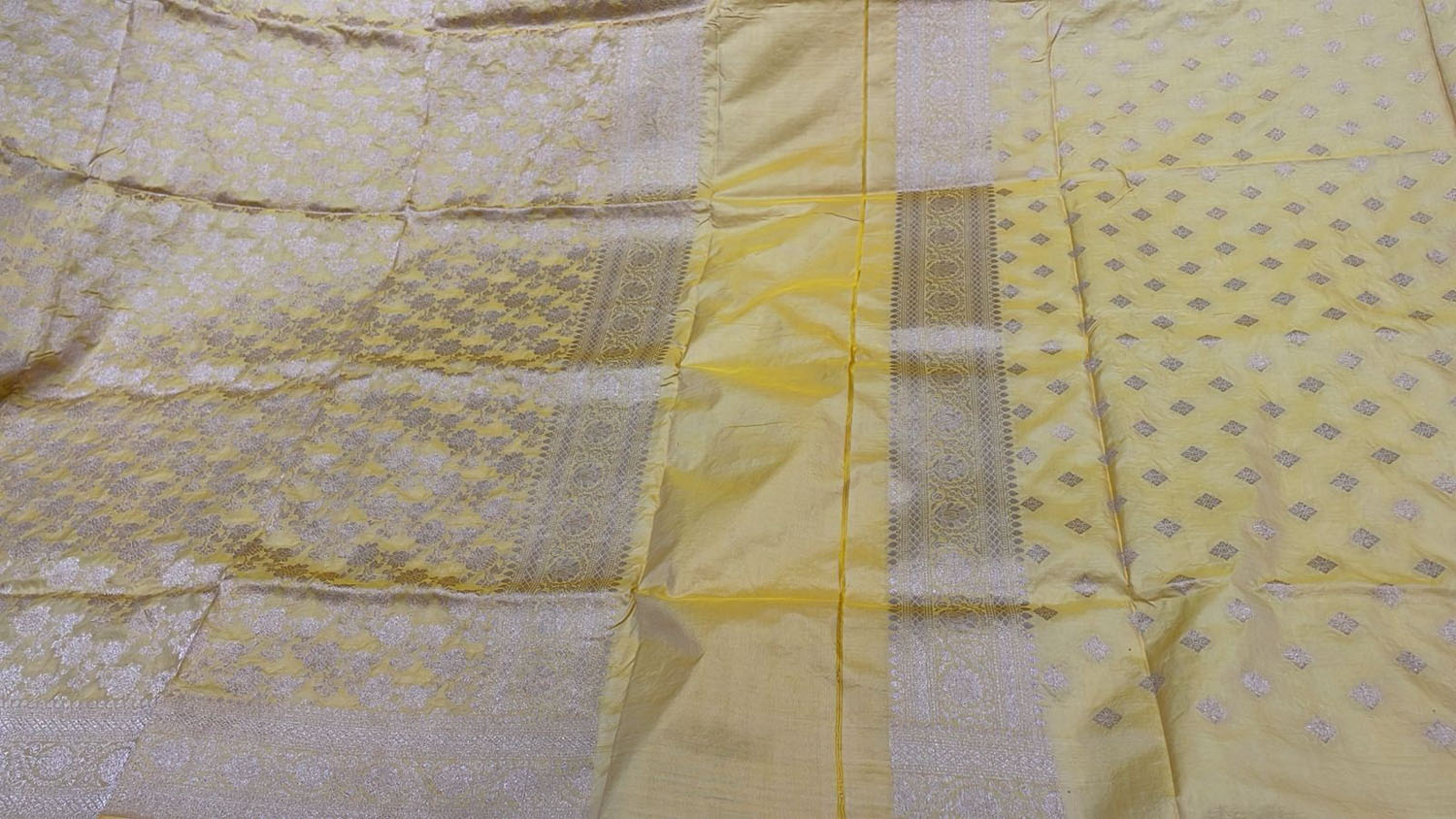 Golden Elegance: Banarasi Katan Silk Suit - Luxurion World