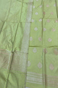 Green Banarasi Handloom Silk Suit - Pure Katan Elegance - Luxurion World