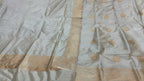 Graceful Grey Banarasi Silk Suit - Handloom Katan - Luxurion World