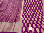 Exquisite Purple Handloom Banarasi Pure Katan Silk Three Piece Suit Set - Luxurion World