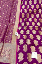 Exquisite Purple Handloom Banarasi Pure Katan Silk Three Piece Suit Set - Luxurion World