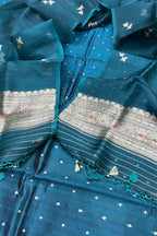 Green Banarasi Silk Suit Set with Organza Dupatta - Luxurion World